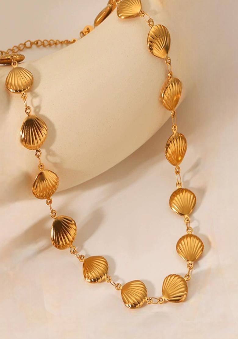 18K Gold Plated Waterproof Anti-Tarnish Shell Necklace - Indya