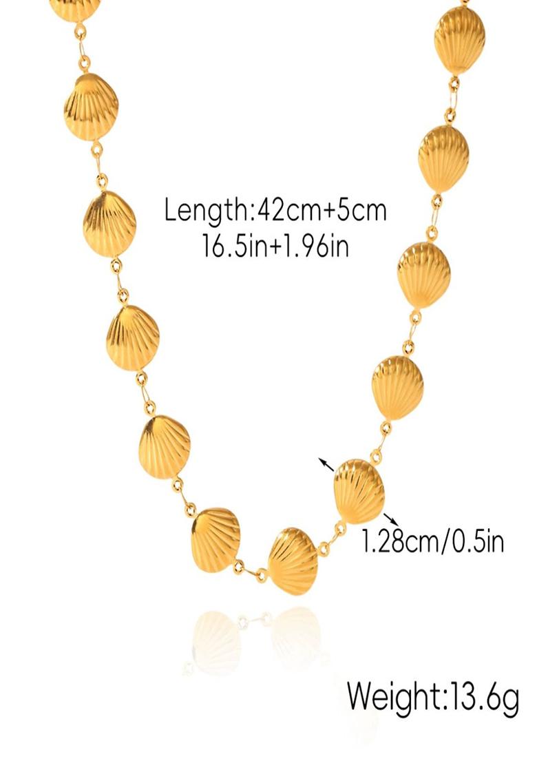 18K Gold Plated Waterproof Anti-Tarnish Shell Necklace - Indya