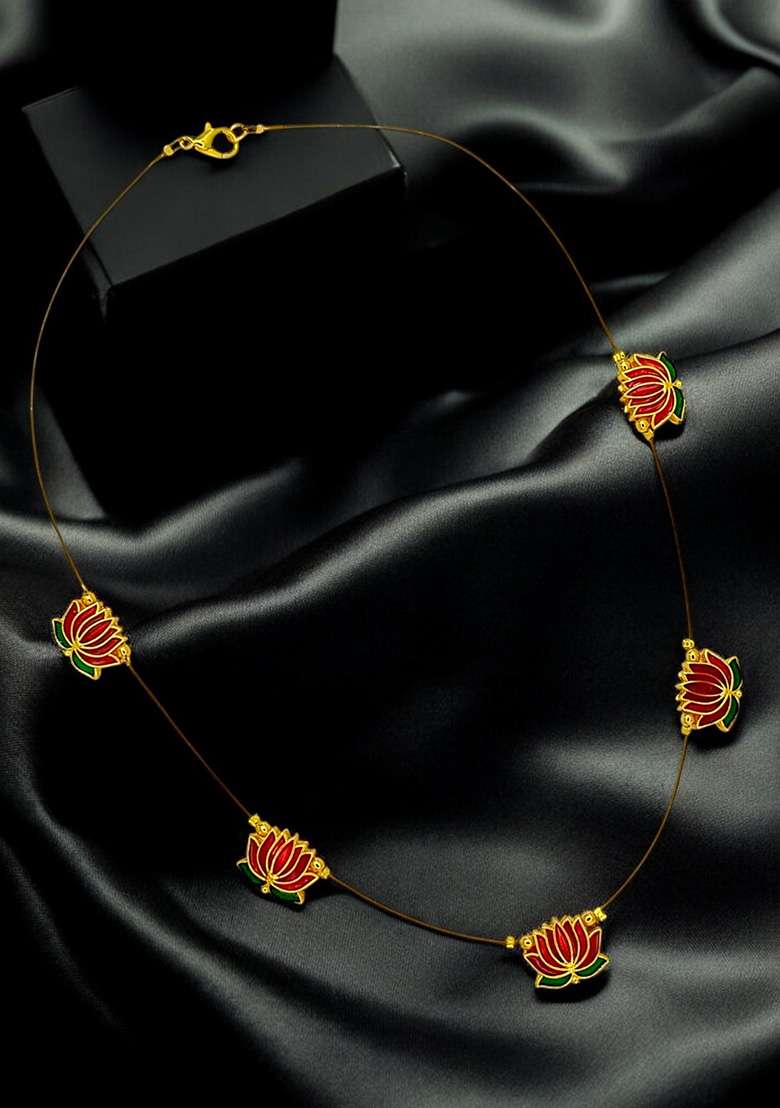 Golden Alloy Chain Pendant - Indya