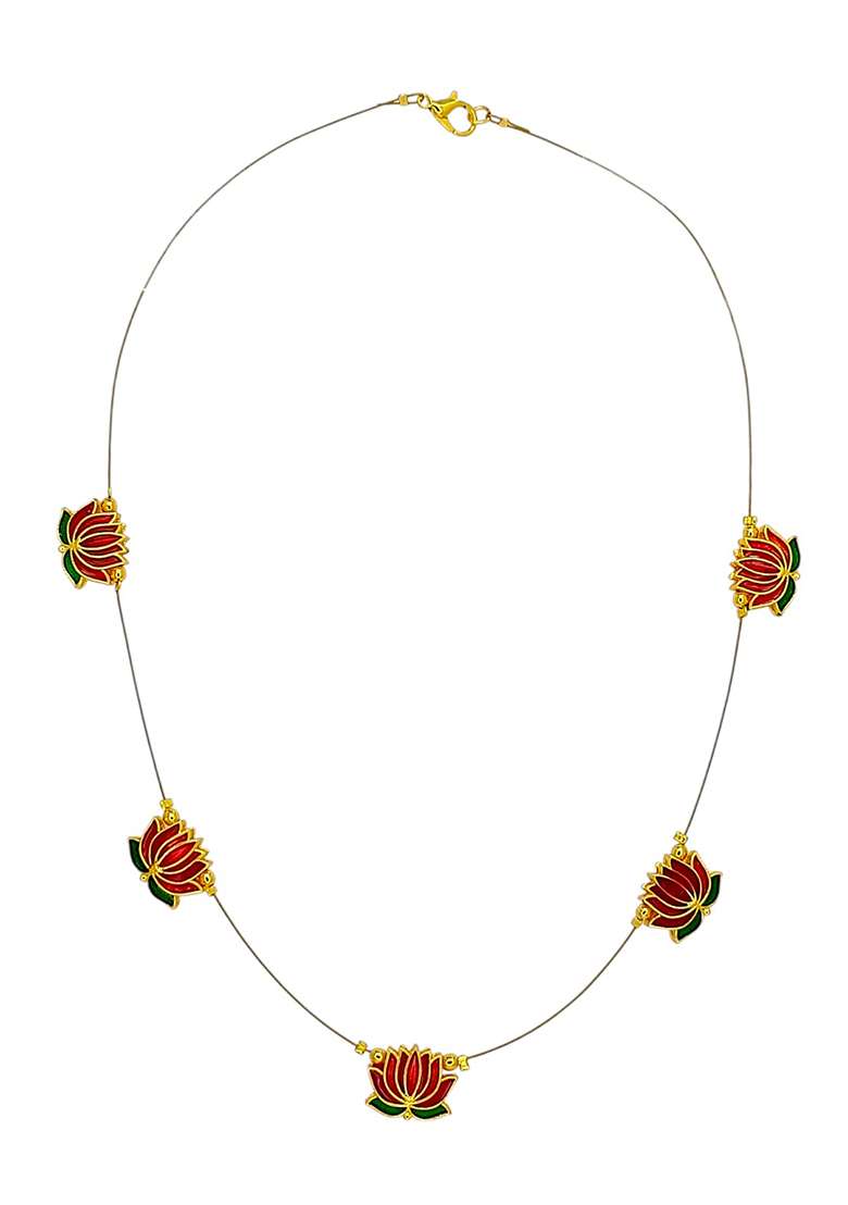Golden Alloy Chain Pendant - Indya