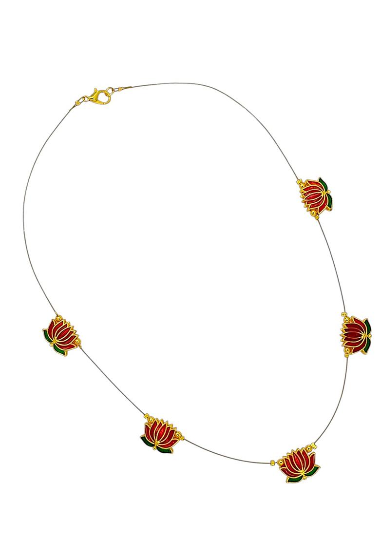 Golden Alloy Chain Pendant - Indya