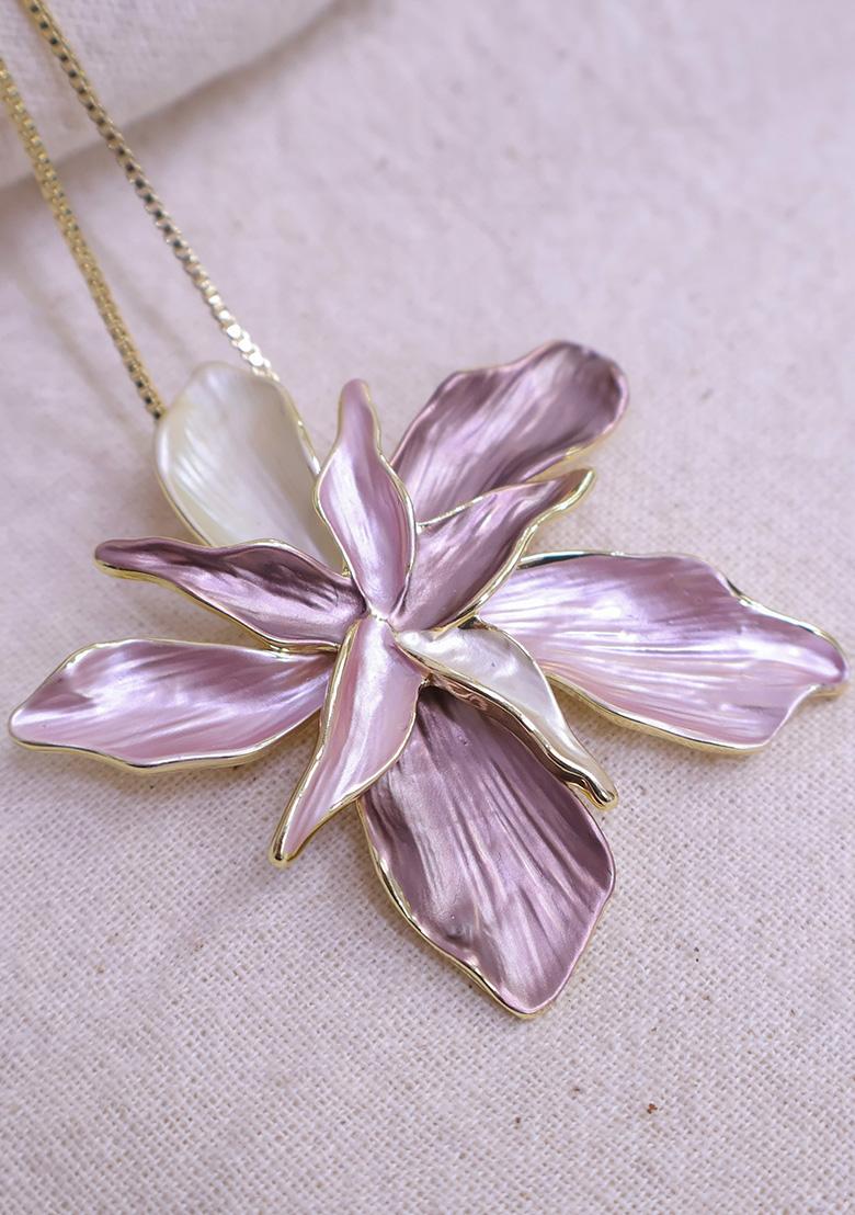 Pink  Stainless Steel Necklace Set - Indya