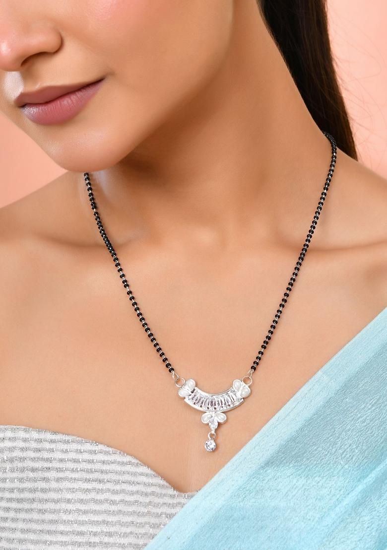 Silver Stainless Steel Mangalsutra - Indya
