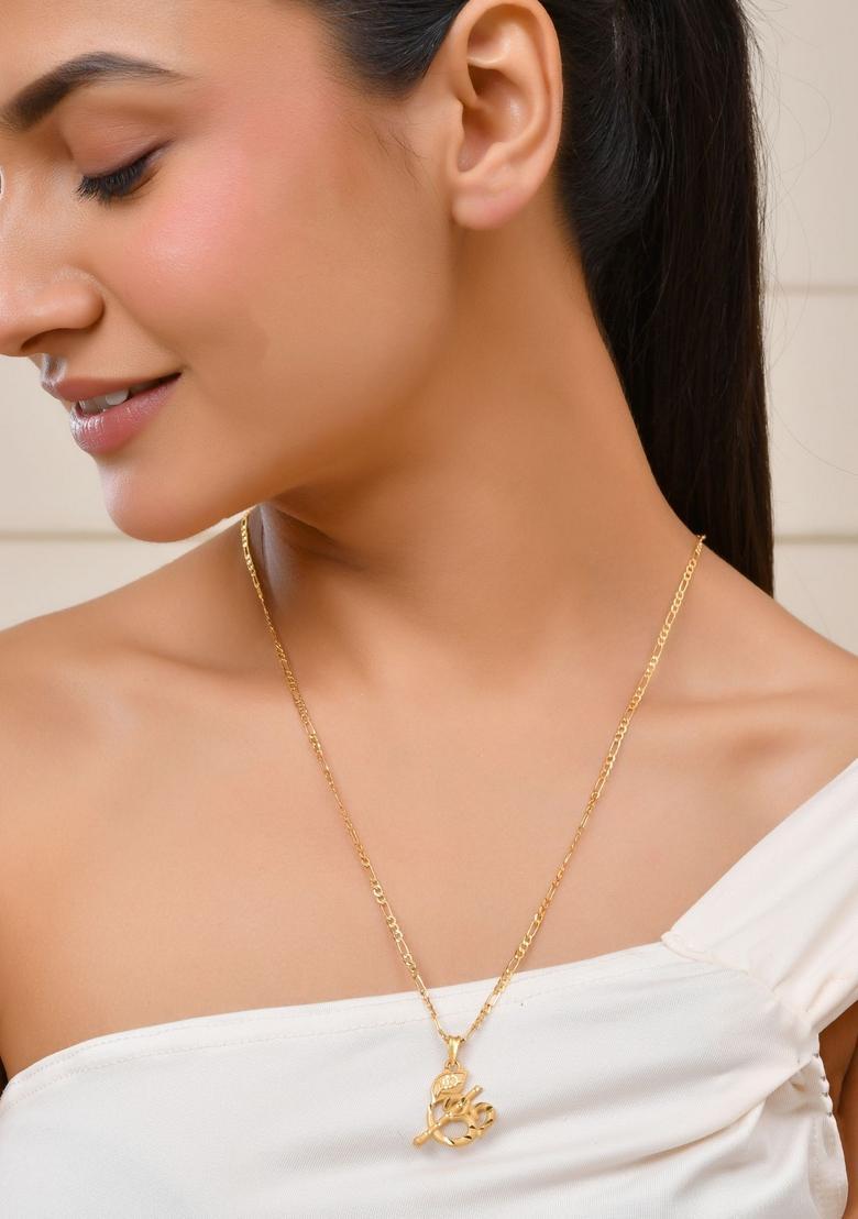Gold Stainless Steel Pendant - Indya