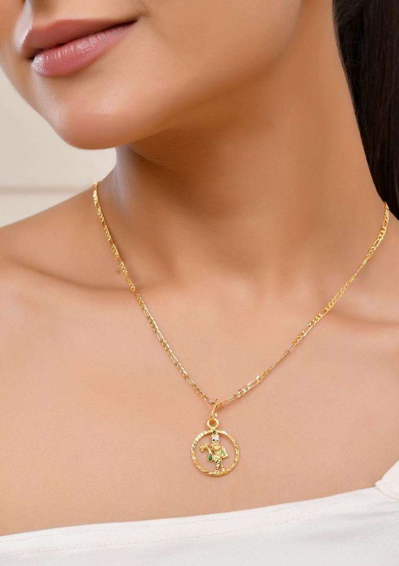Gold Stainless Steel Pendant - Indya