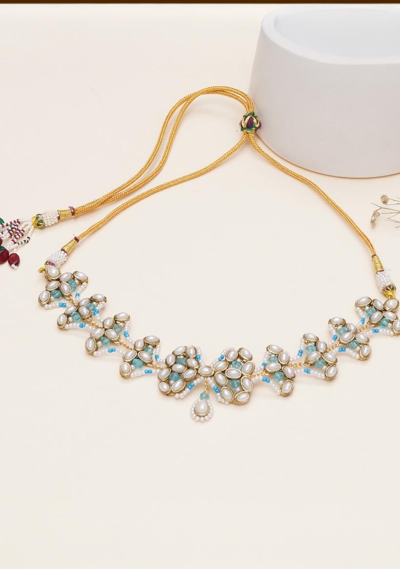 Blue  Alloy Necklaces - Indya