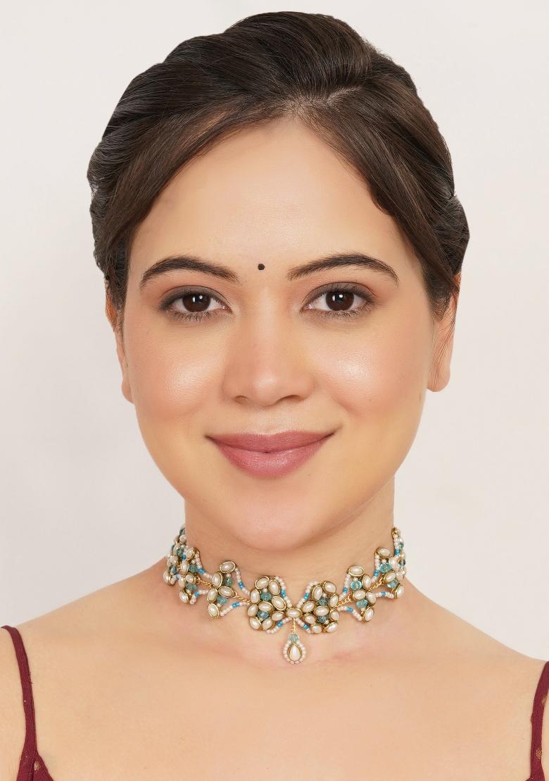 Blue  Alloy Necklaces - Indya