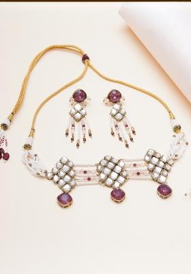 Purple  Alloy Necklaces