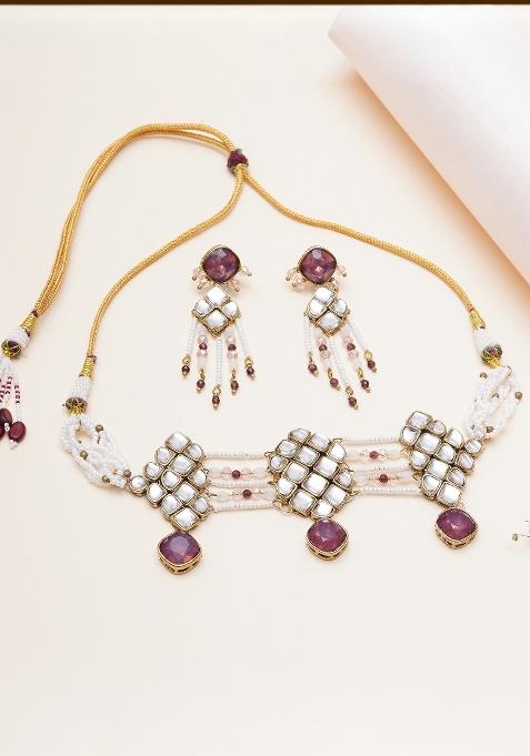 Purple  Alloy Necklaces