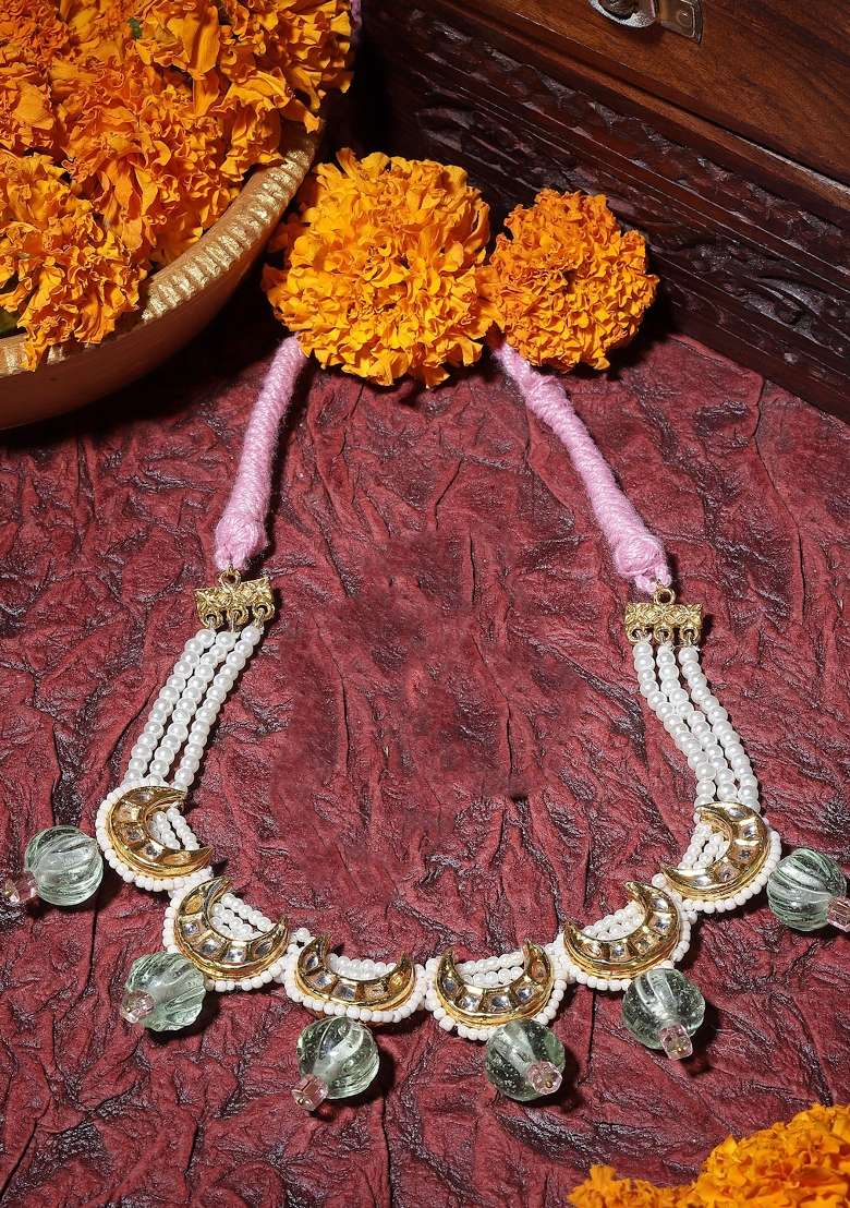 Pink Alloy Necklace - Indya