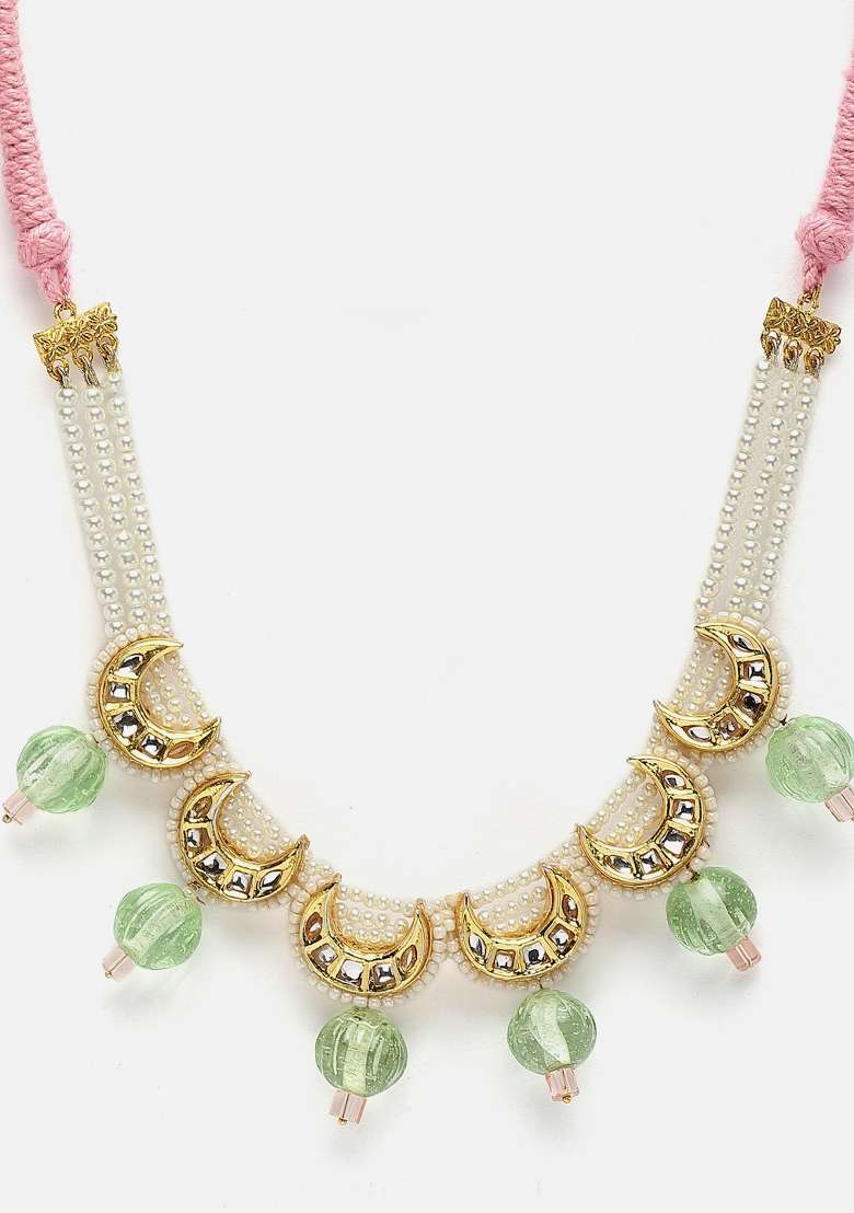 Pink Alloy Necklace - Indya