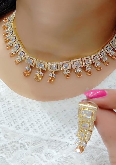 Golden Brass Necklace Set
