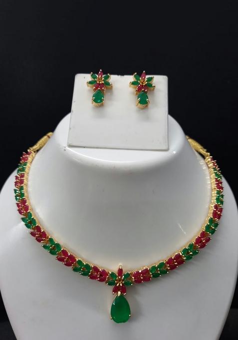 Multicolor Brass Necklace Set