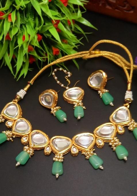 Green Brass Necklace Set