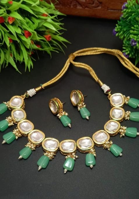 Green Brass Necklace Set