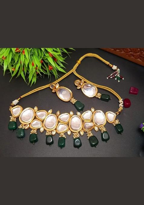 Green Brass Necklace Set