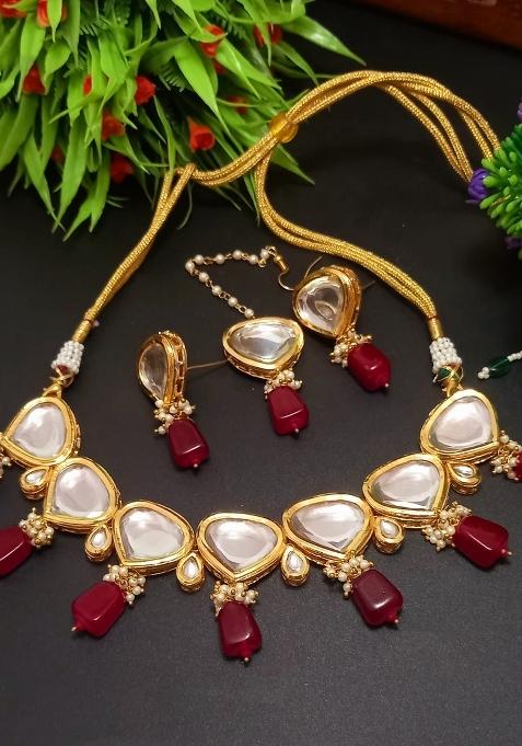 Red Brass Necklace Set