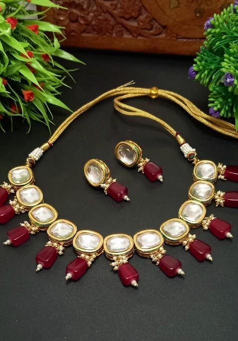 Red Brass Necklace Set