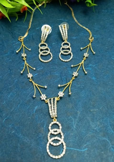 White Brass Necklace Set