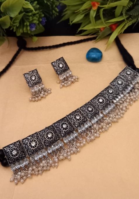 Black Brass Necklace Set