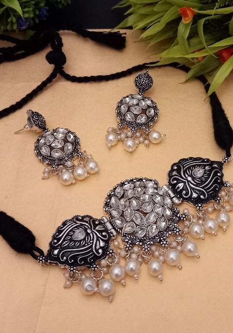 Black Brass Necklace Set