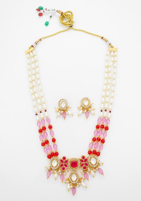 Multicolor Pearl Alloy Necklace Set