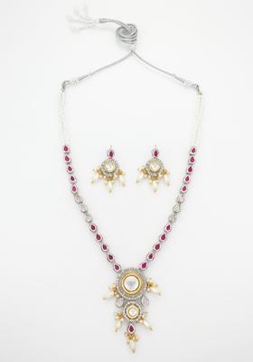 Multicolor Kundan Alloy Necklace Set