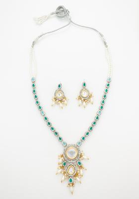 Turquoise Kundan Alloy Necklace Set