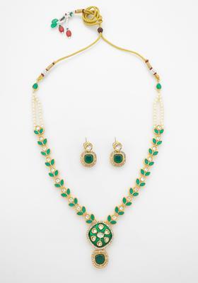 Green Kundan Alloy Necklace Set