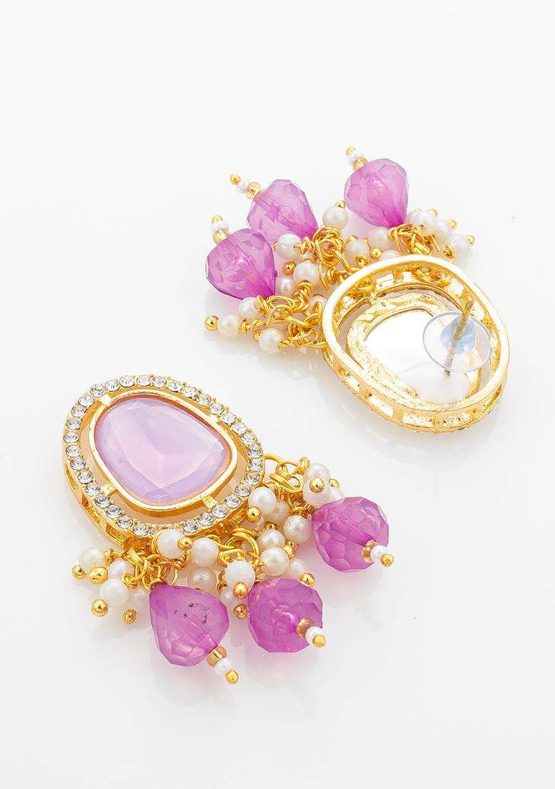 Purple Crystal Alloy Necklace Set - Indya
