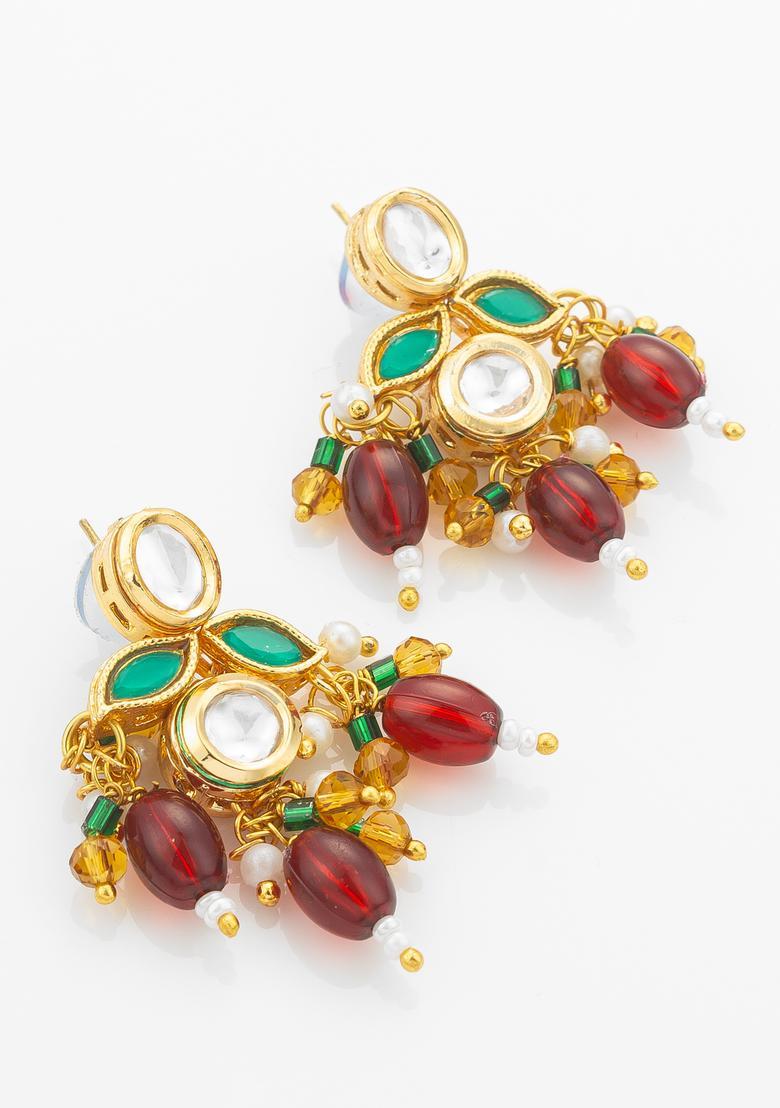 Multicolor Kundan Alloy Necklace Set - Indya
