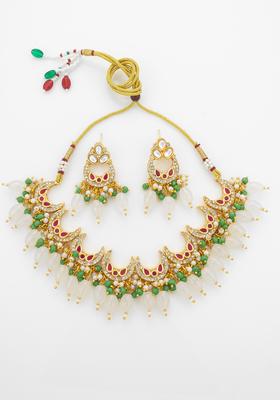 Multicolor Kundan Alloy Necklace Set