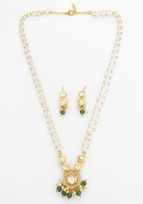 Green Kundan Alloy Necklace Set