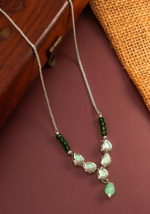 Green Crystal Alloy Necklace Set