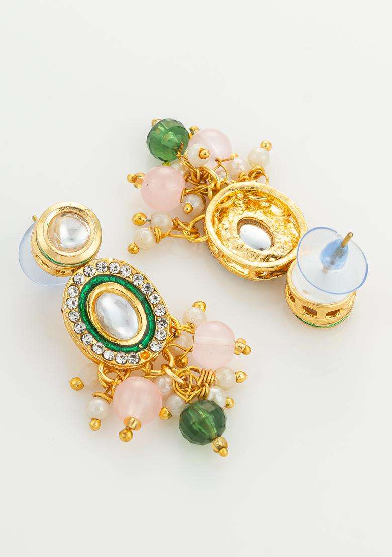 Multicolor Kundan Alloy Necklace Set - Indya