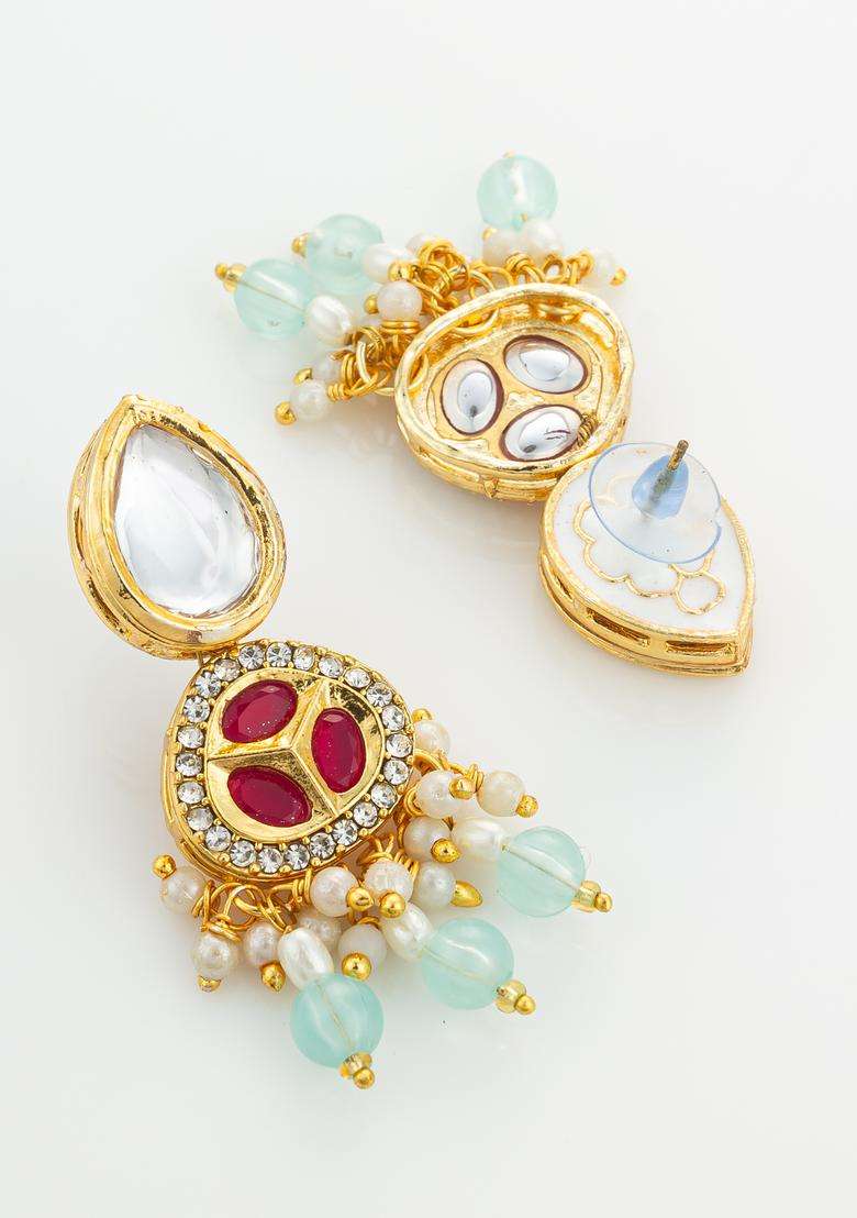 Multicolor Kundan Alloy Necklace Set - Indya