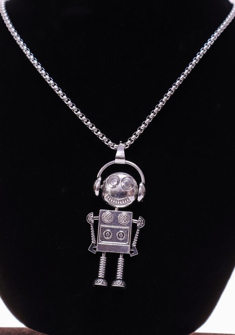 Silver Stainless Steel Necklace - Indya