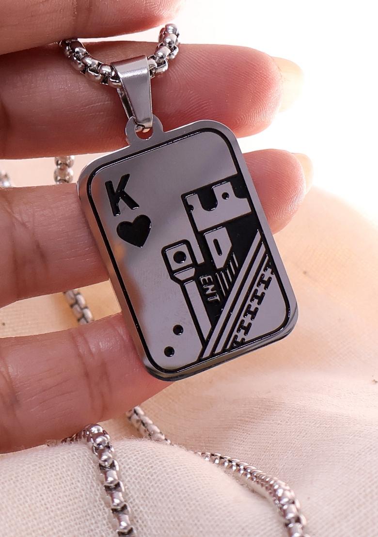 Silver Stainless Steel Necklace - Indya