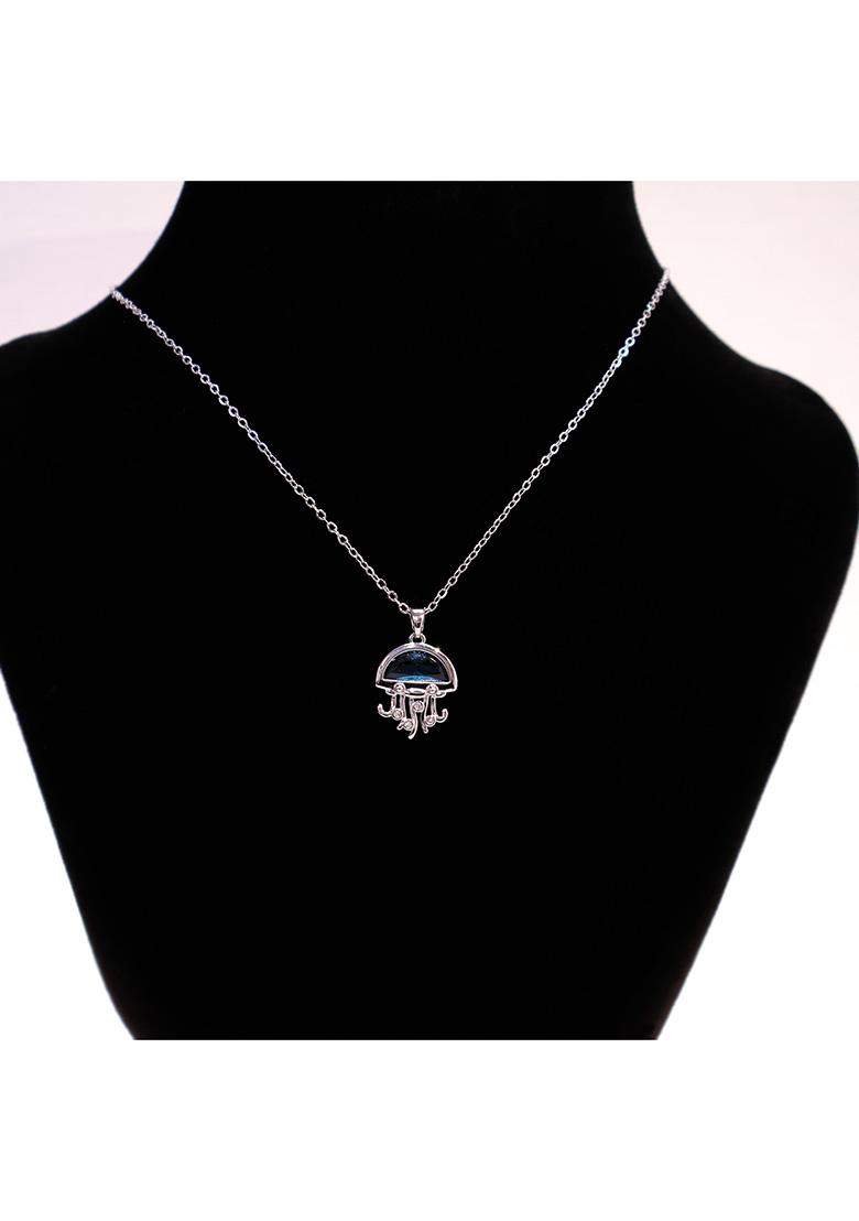 Blue Stainless Steel Necklace - Indya