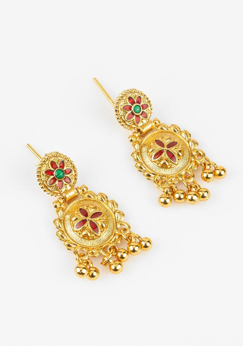 Multicolor Artificial Stones Alloy Necklace Set - Indya