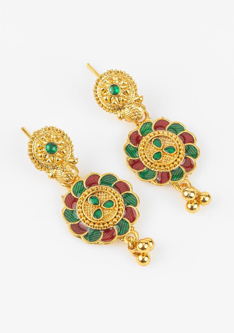 Multicolor Artificial Stones Alloy Necklace Set - Indya