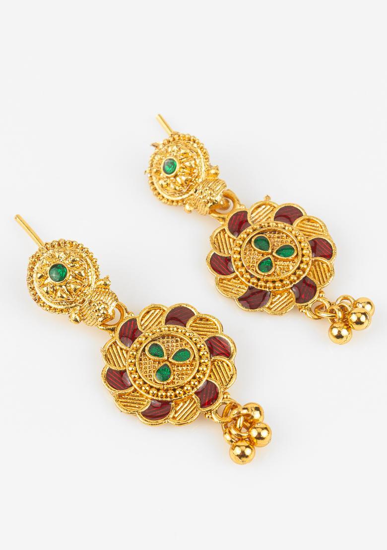 Multicolor Artificial Stones Alloy Necklace Set - Indya