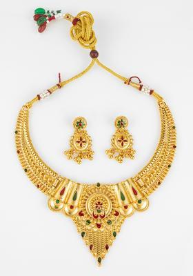 Multicolor Artificial Stones Alloy Necklace Set