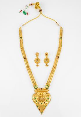 Golden Enamel Alloy Necklace Set