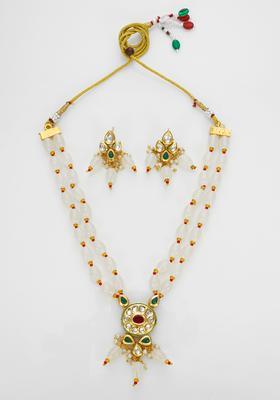 White Kundan Alloy Necklace Set