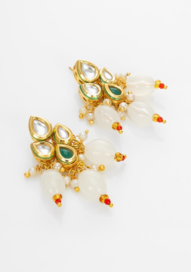 White Kundan Alloy Necklace Set - Indya