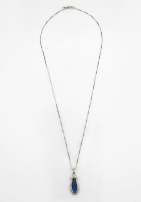 Silver Crystal Alloy Pendant Chain