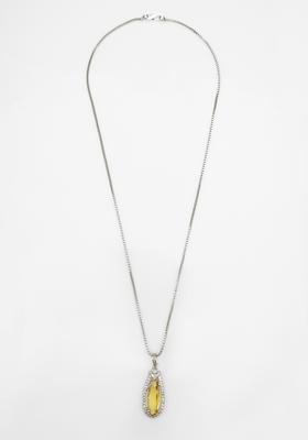 Silver Crystal Alloy Pendant Chain