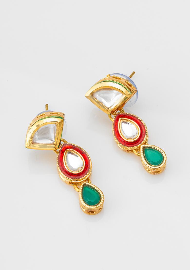 Multicolor Kundan Alloy Necklace Set - Indya