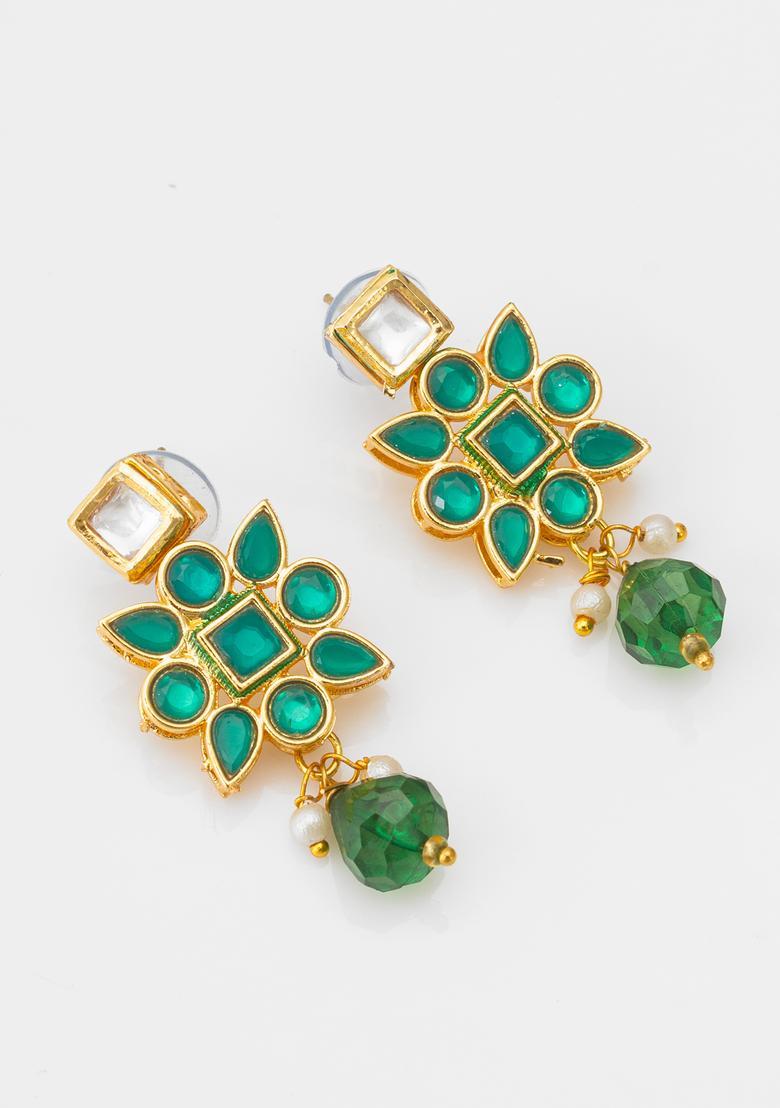 Turquoise Kundan Alloy Choker Set - Indya
